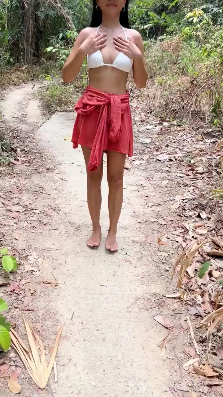 Jungle Slut Adventure: Asian Babe's Big Tits Tease in Tiny Bikini