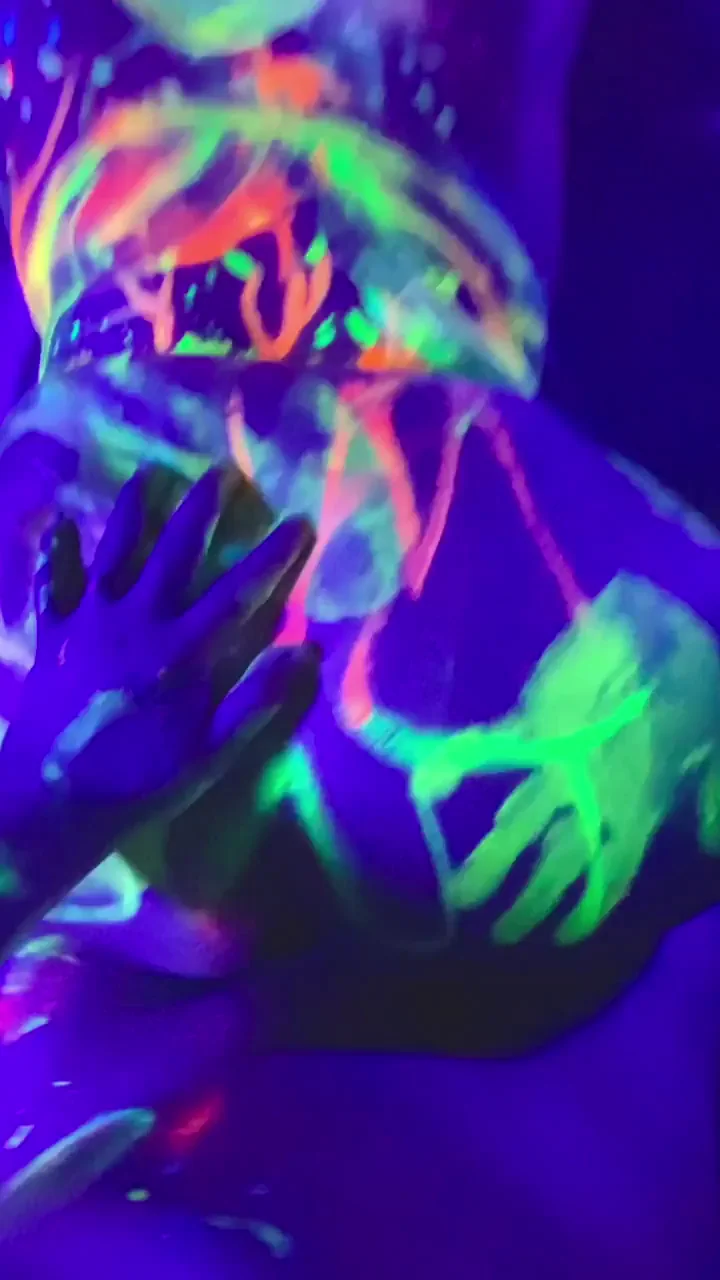 Glow-in-the-Dark Body Paint Handprints and Hot Breeding Vibes