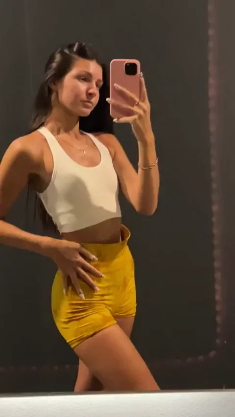 Yellow shorts are always tight on my booty