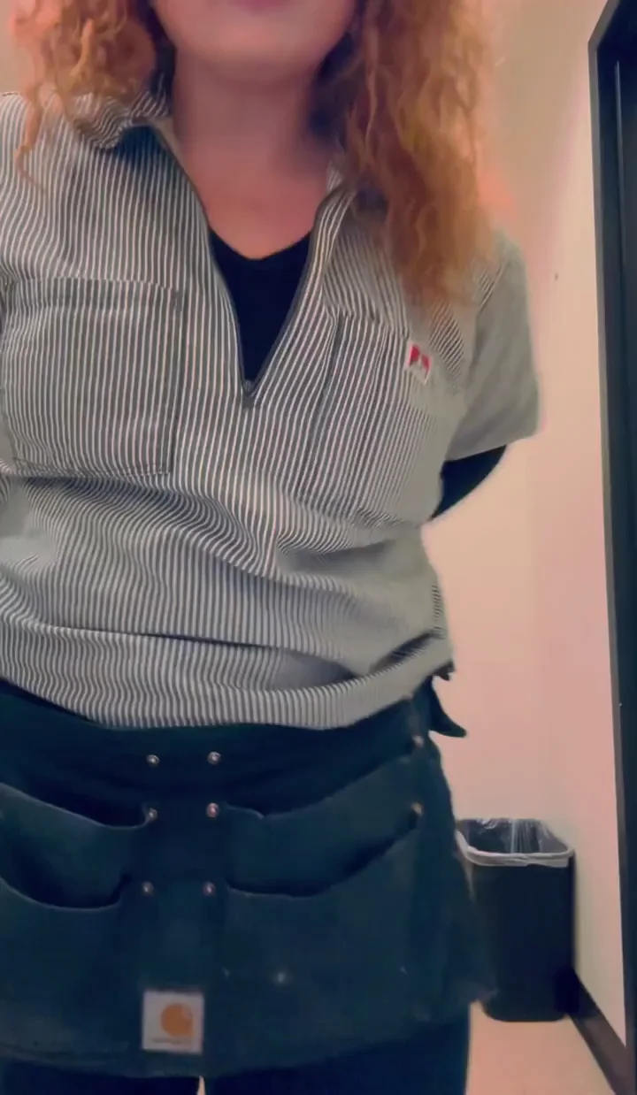 Redhead Work Slut Spreads Her Juicy Job Site Pussy Wide