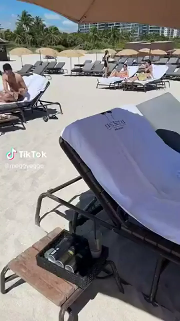 Cute Blonde Beach Babe Tease