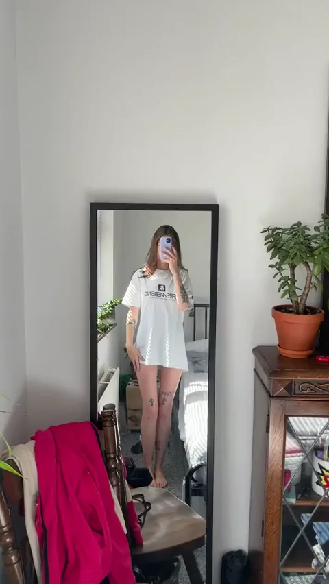 Stripping in the mirror