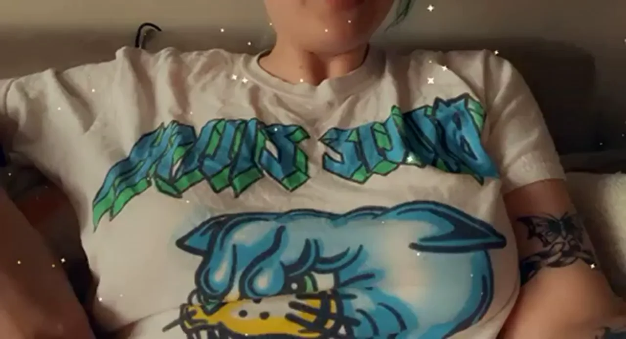 Pale Goth GF's Massive Soft Titties Flash