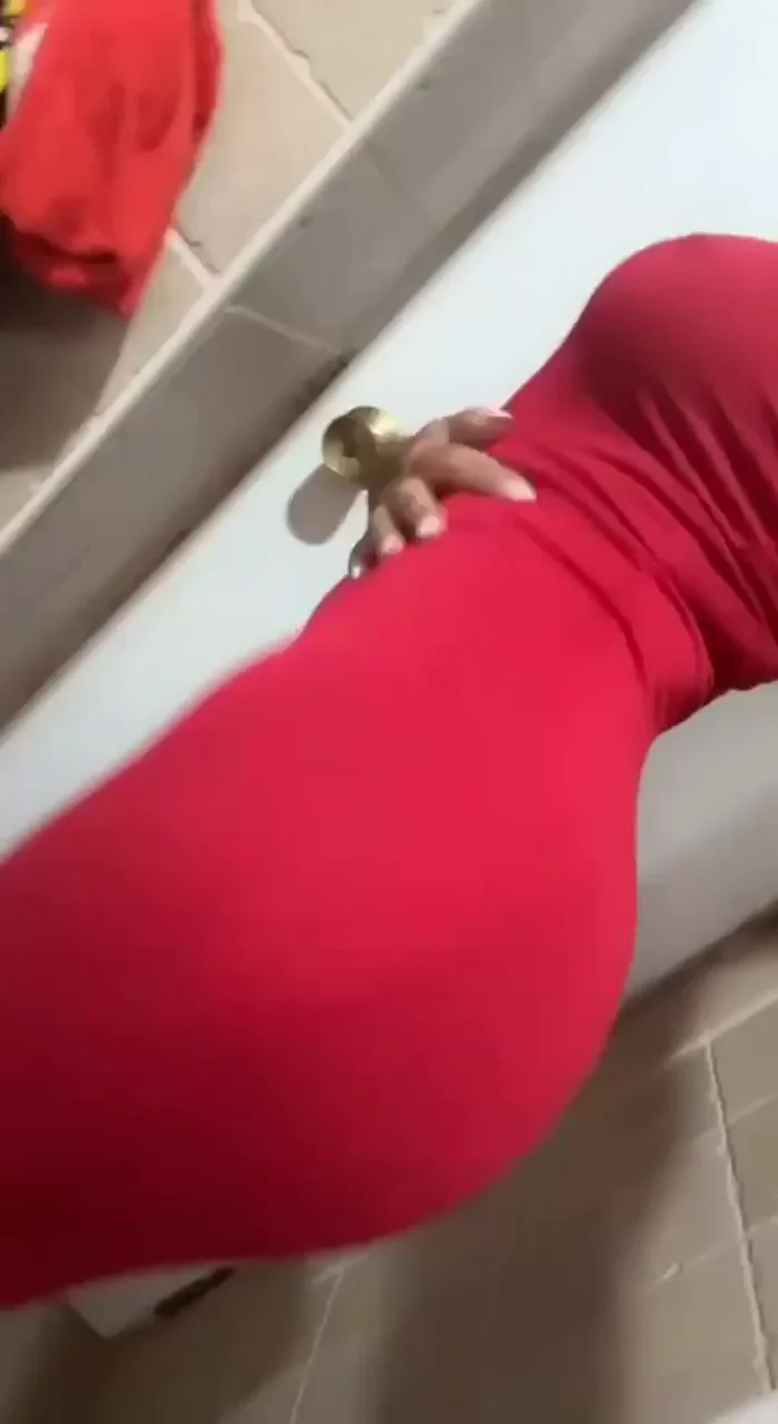 🫂 Busty Petite's Red Dress Boob Hug Tease 💋