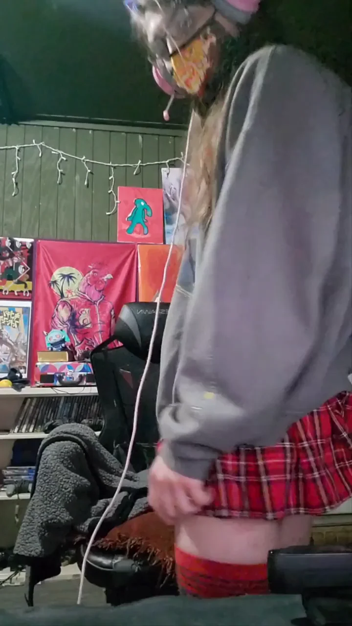 POV: Your Cute Femboy Crush Unveils Her Throbbing 9-Inch Secret Under the Skirt