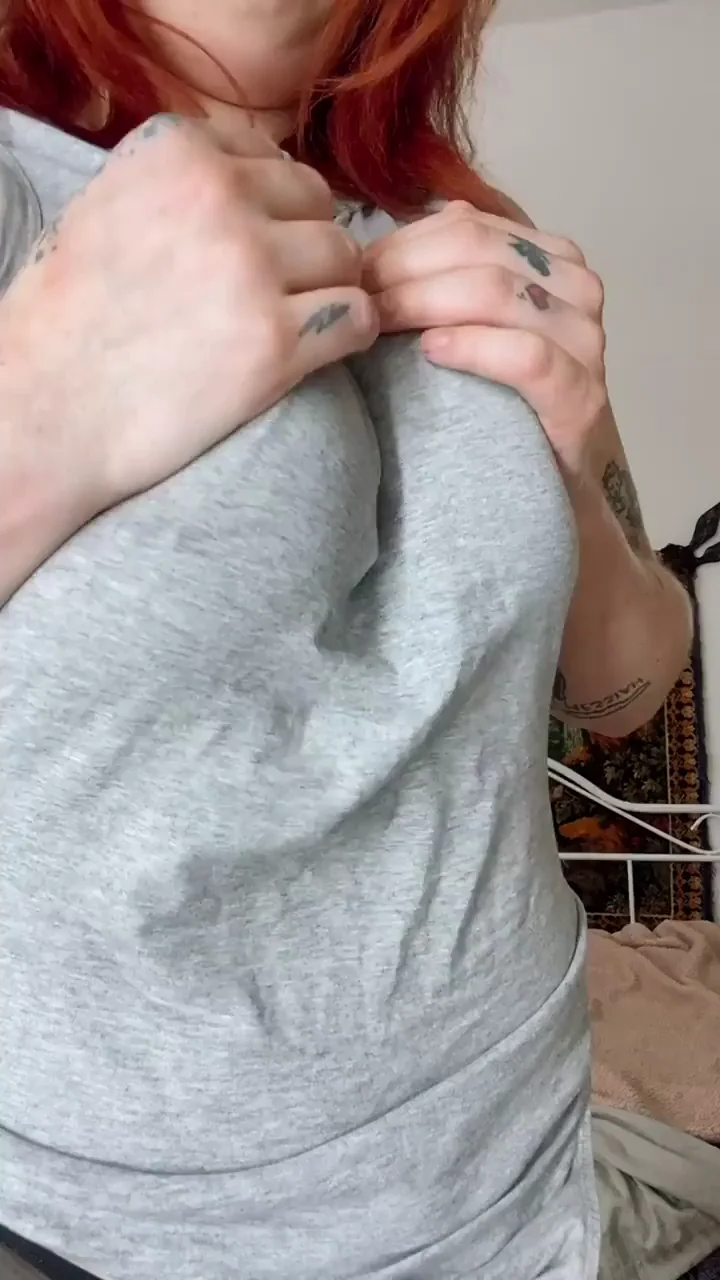 flashing my huge boobs before going inside
