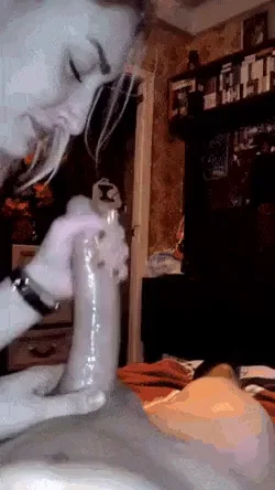 Blonde Amateur Slut Greedily Sucking Massive Cock