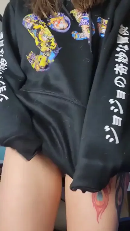 Jiggle My Puffy Pussy in Oversized Hoodie Tease