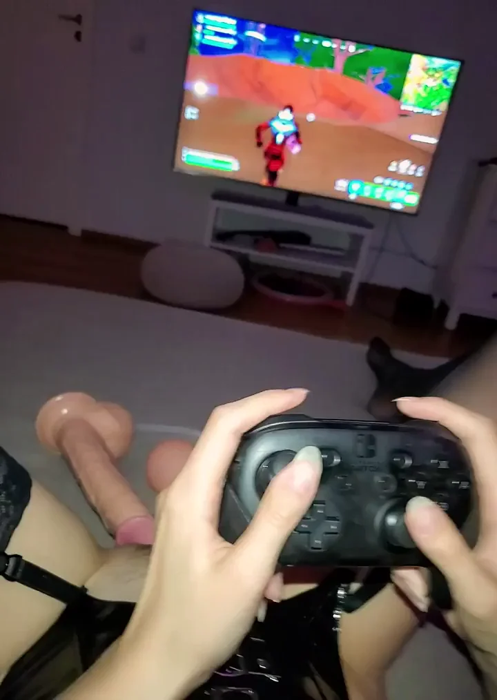 Gamer Slut's Joystick Double Duty: Cock & Controller GripðŸ–¤