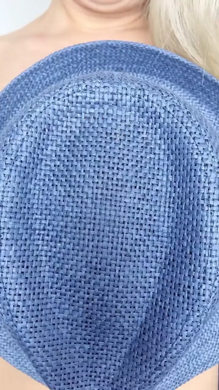 Blonde MILF's Hat-Tease: Massive Tits Spill Out!