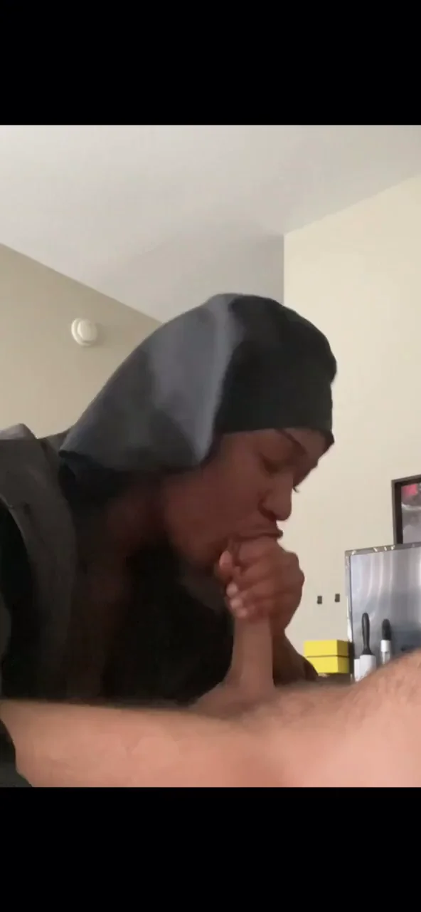 Ebony Babe Slurps White Lollipop Cock