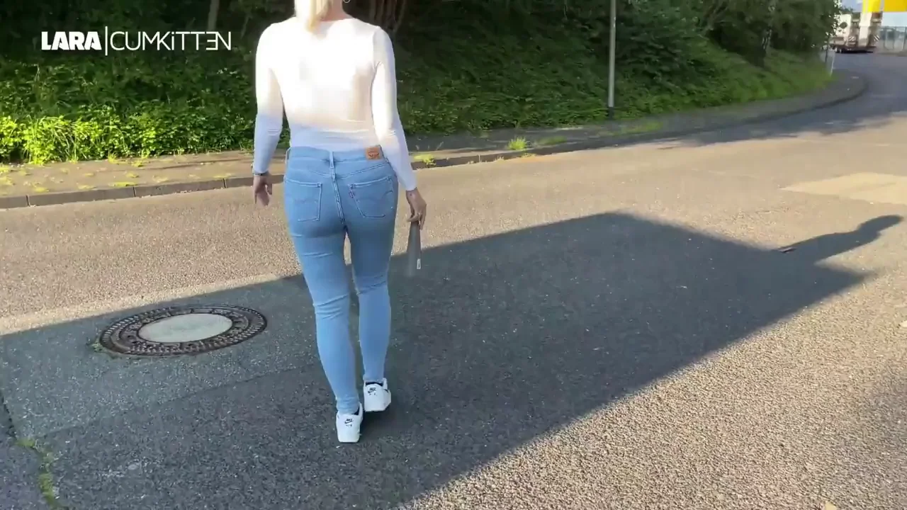 Wet patches really stand out in denim