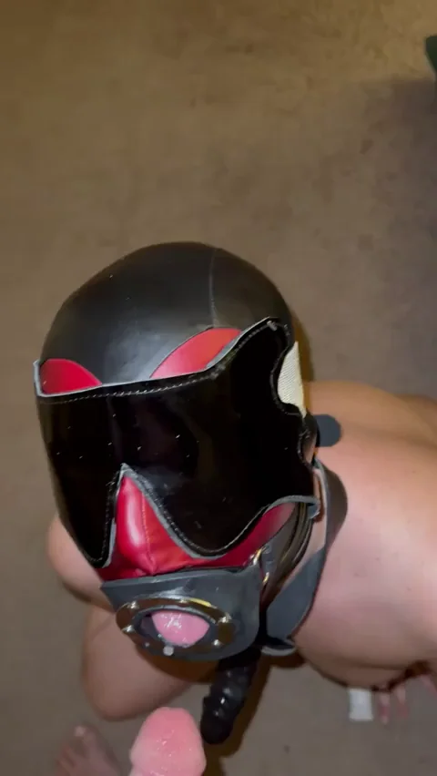Faceless Slave Bitch Gets Penis Gag Stuffed After Daddy's Load