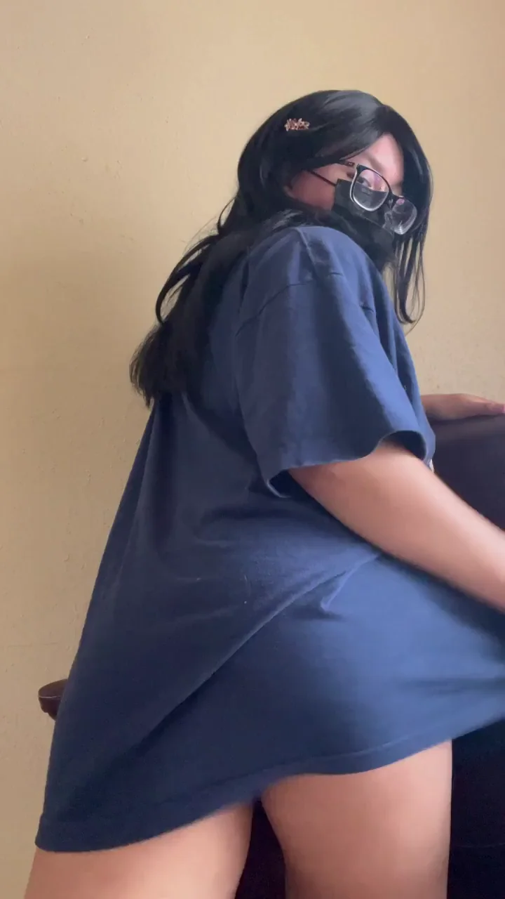 Oversized shirt hiding my goodies