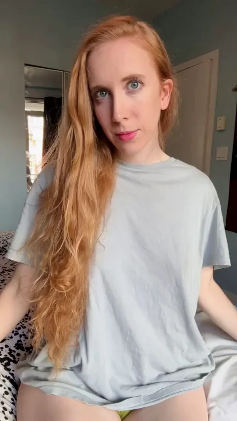 Redhead Slut's Final View: Legs Up, Pussy Tease in Tight Yoga Thong