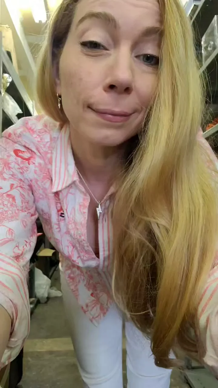 47yo Slut Flashes Tits & Ass in Storage Room 😈🍑💦