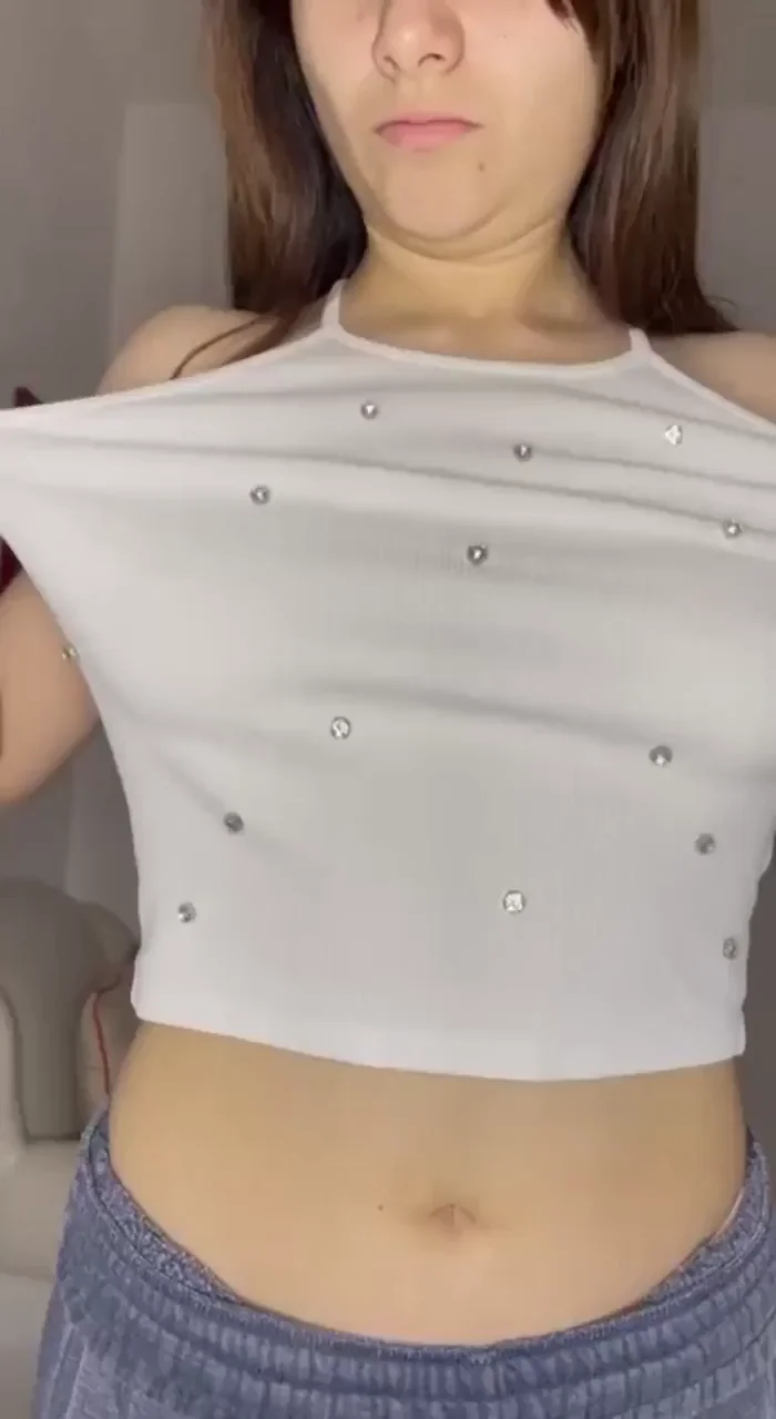 Work Tease: Lifting My Sparkly Top to Inspire Your Hard-On
