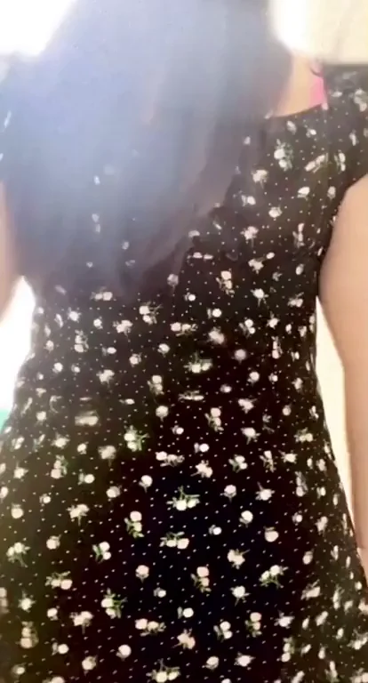 Sundress Tease: Asian Babe's Juicy Ass Cheeks Spilling Out