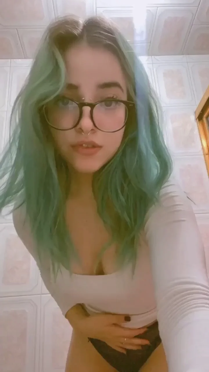 POV: Shy Teen Latina with Dyed Green Hair Flashes Her Perky Tits & Juicy Ass First Time 😈🔥