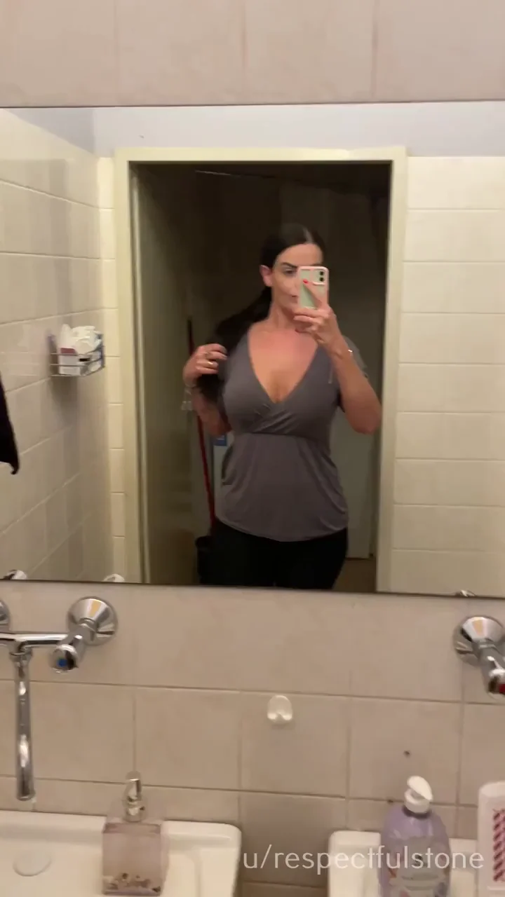 😈 Caught Me Flashing Tits in Public Bathroom Stall – What You Gonna Do? 🔥