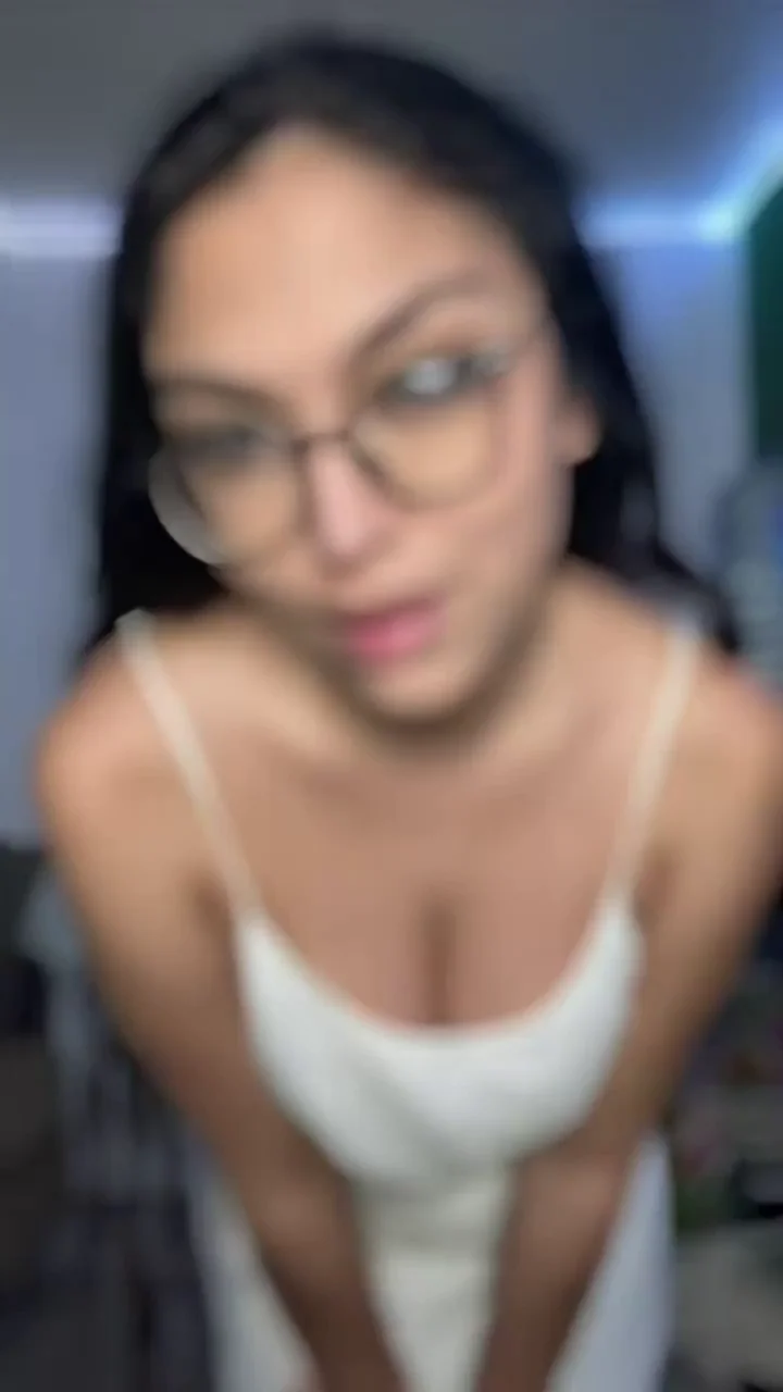 TikTok Tease: 'Are You Looking?' Glasses Slut Dangles Her Perky Rack