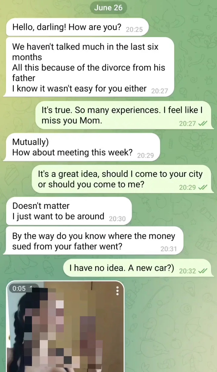 Chatting with mother