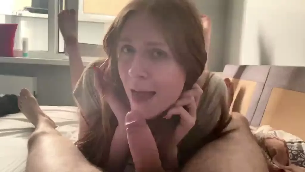 Redhead Trans Slut Teases by Licking That Fat Cock Tip 😛🍆