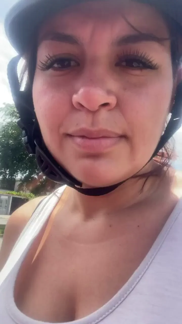 Risky Bike Ride Tit Tease with Massive Areolas 😈🚴‍♀️💦