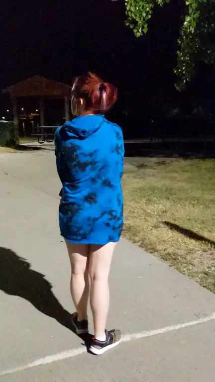 Midnight Naked Stroll: Hot Slut Bare in the Park