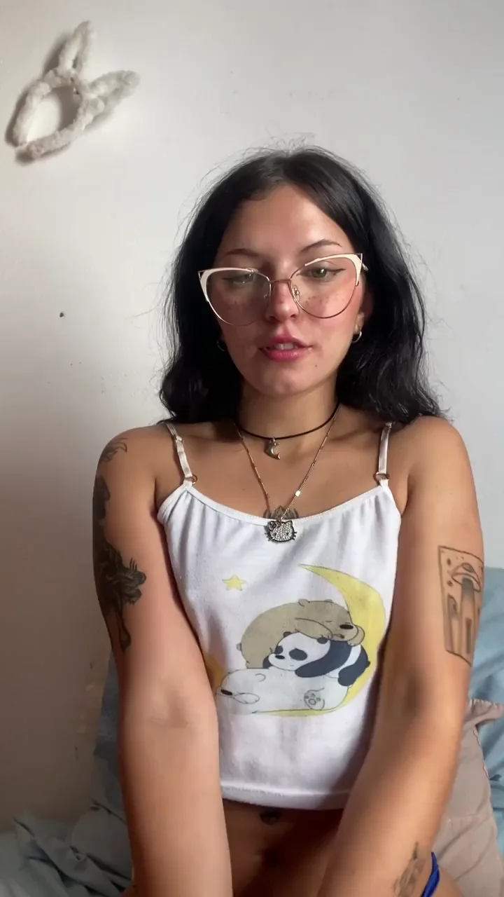 Obedient Little Slut in Panda Tee Begs for Cum