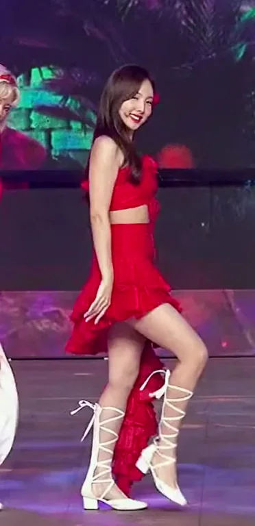 Nayeon's Slutty Red Ruffle Tease - TWICE Kpop Fap Fuel