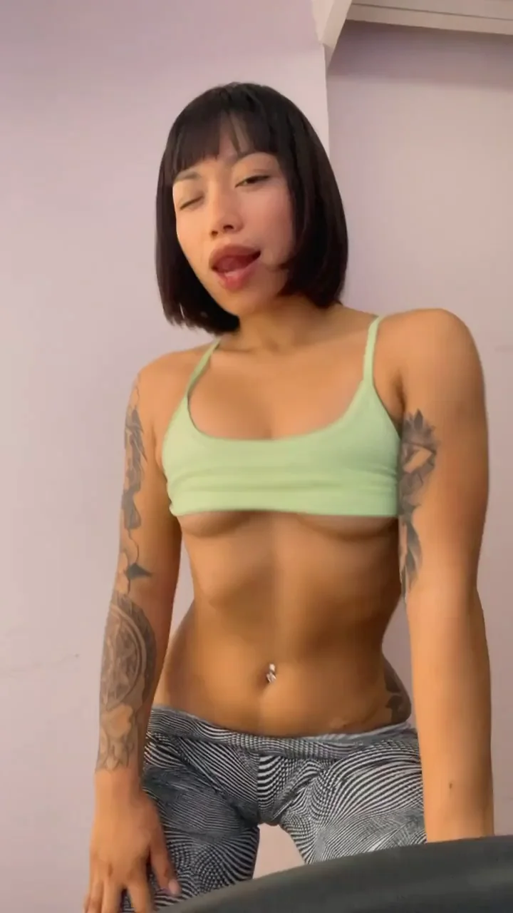 Asian Ink Babe Teases to Make Your Cock Throb Hard!