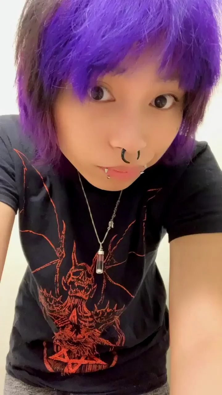 Petite 4'11" Purple-Haired Trans Hottie Teases Her Juicy Ass 🍑💜🔥