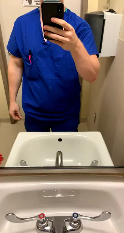 [M] when the pair of scrubs are tighter than normal