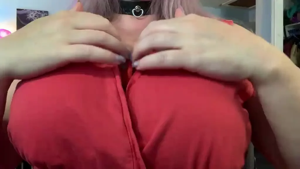 Titty Bondage Office Slut 💋🔗 Huge Jugs Bound for Zoom Fun!