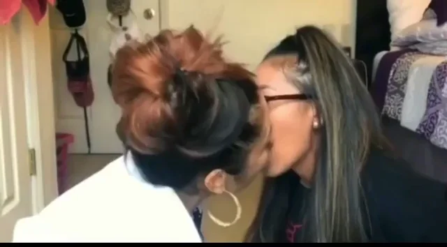 🔥 Two Hot Ebony Babes Slobbering in Passionate Kisses 💋