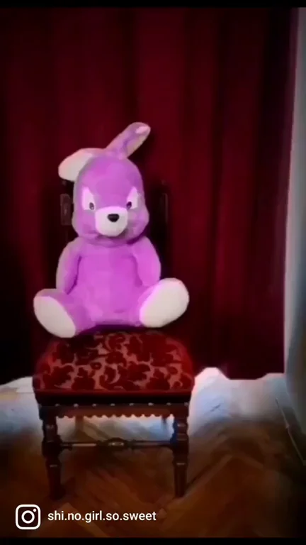 Goth Bunny Slut Tease on Red Velvet Throne 💜🐰🔥
