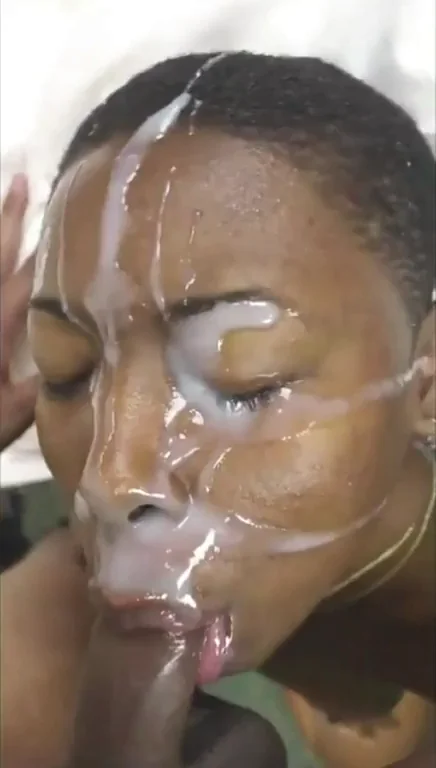 Ebony Babe Gets Cum Plastered ?
