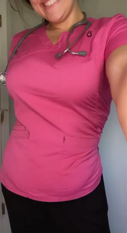 Naughty Nurse Tease: Tits Out & Ass Up in Scrubs 😈👩‍⚕️🍑