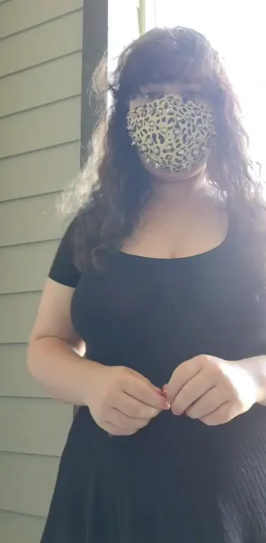 21yo Busty Slut Flashes Massive Tits in Apartment Stairwell