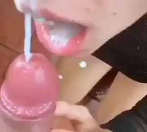 Savoring Every Drop Before Swallowing That Creamy Load 😈💦
