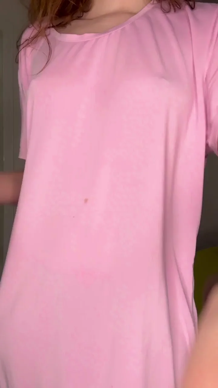 Petite Redhead Cutie Next Door Flashes Her Tiny Tits and Pussy
