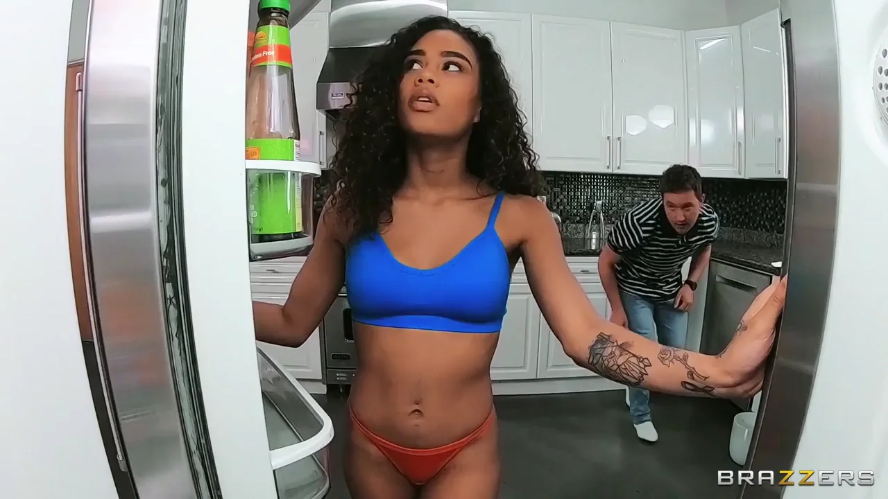 Black Babe's Kitchen Ass Grab by Hung White Stud