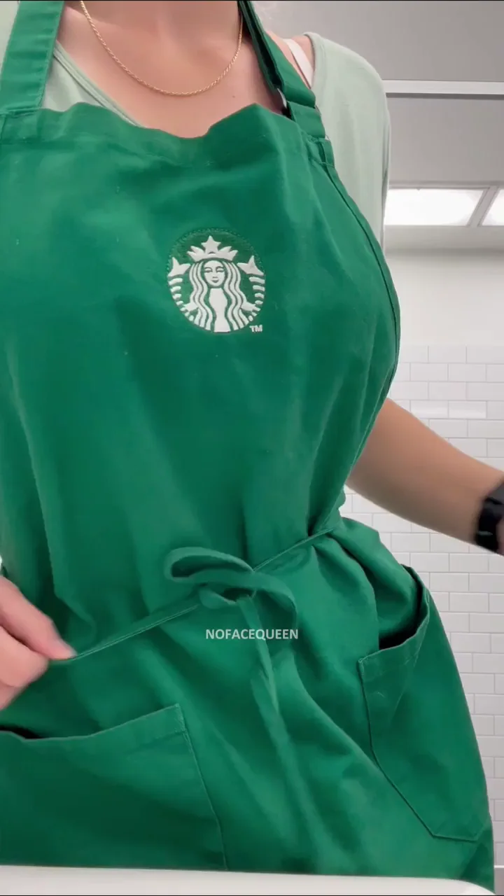 Cum look under my Starbucks apron!