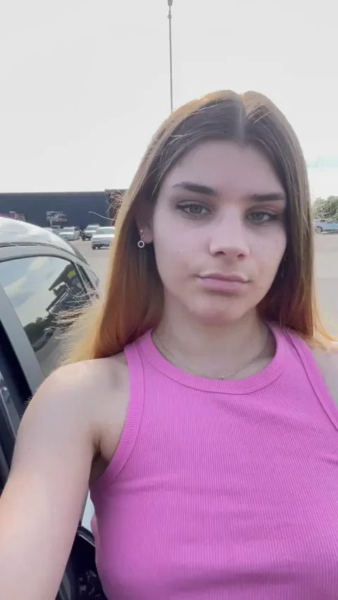 Petite Slut Whispers 'Just Fuck Here' in Parking Lot Tease 😈🍑