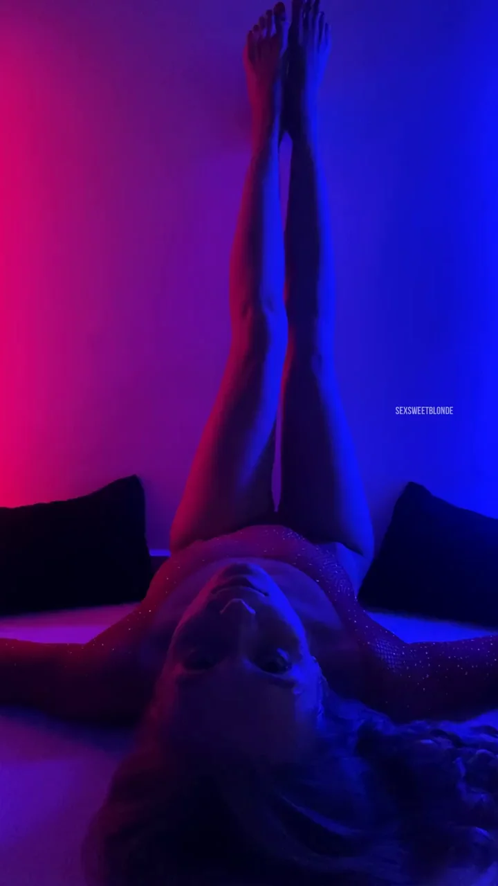 Slender Legs Tease in Neon Glow 💋🔥