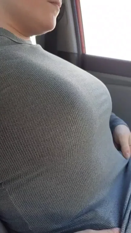 Perky Tits Tease in the Car 🚗🍒
