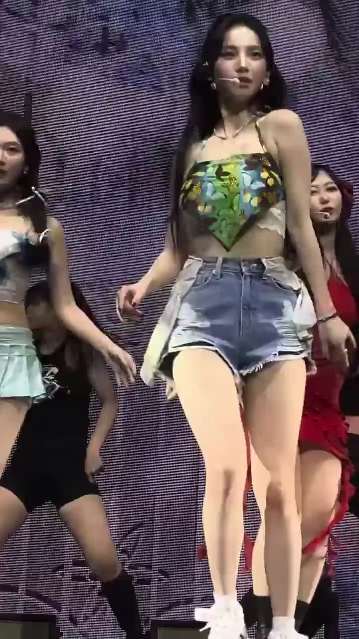 Karina's Slutty Dance Tease in Tiny Denim Shorts