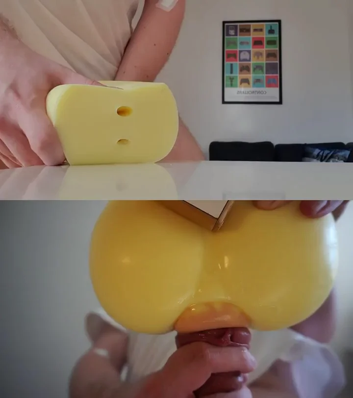 Getting a thick nasty nut milked out of me by my ponut, from 2 different angles (Custom ponut, Mouldforged)