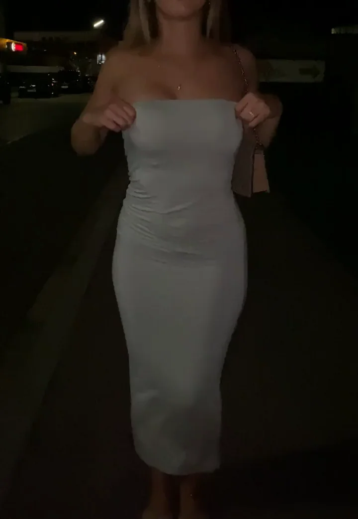 Real Small Tits Trump Fake Bombshells: Public Tease in Tight Dress